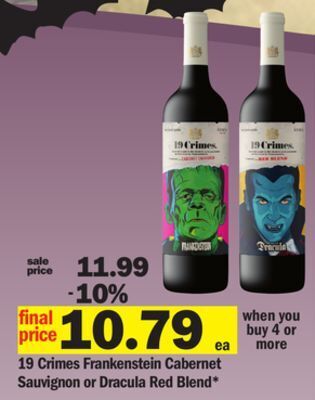 Meijer 19 crimes frankenstein cabernet sauvignon or dracula red blend offer