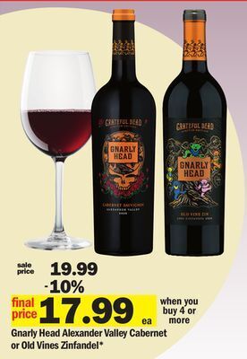 Meijer Gnarly head alexander valley cabernet or old vines zinfandel offer
