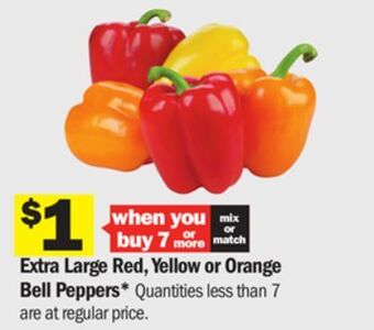 Meijer Extra large red, yellow or orange bell peppers offer