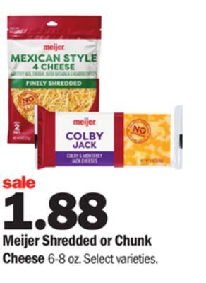 Meijer Meijer shredded or chunk cheese offer