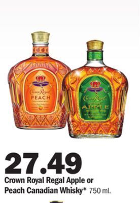 Meijer Crown royal regal apple or peach canadian whisky offer
