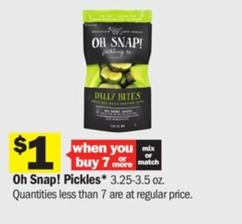 Meijer Oh snap! pickles offer