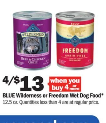 Meijer Blue wilderness or freedom wet dog food offer