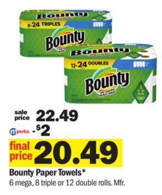 Meijer Bounty paper towels offer