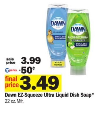 Meijer Dawn ez-squeeze ultra liquid dish soap offer