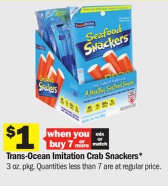 Meijer Trans-ocean imitation crab snackers offer