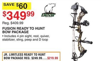 Dunham's Sports Bear fusion ready to hunt bow package offer