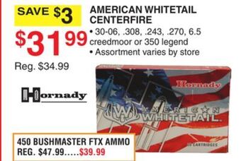 Dunham's Sports Hornady american whitetail centerfire offer