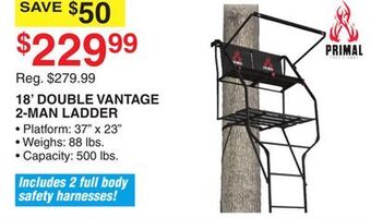 Dunham's Sports Primal 18' double vantage 2-man ladder offer
