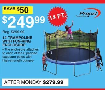 Dunham's Sports Prapel 14' trampoline with fun-ring enclosure offer