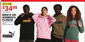 Dunham's Sports Puma men's or women's fleece offer