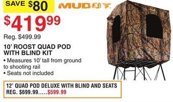 Dunham's Sports Muddy 10' roost quad pod with blind kit offer