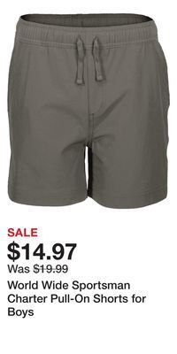 Cabela's World wide sportsman charter pull-on shorts for boys offer