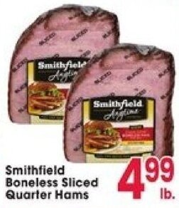 Jewel-Osco Smithfield Boneless Sliced Quarter Hams offer