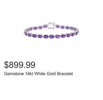 Costco Gemstone 14kt white gold bracelet offer