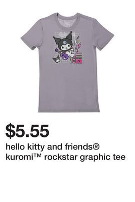 Five Below Hello kitty and friends kuromi rockstar graphic tee offer