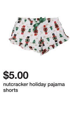 Five Below Nutcracker holiday pajama shorts offer