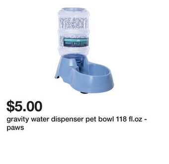 Five Below Gravity water dispenser pet bowl 118 fl.oz - paws offer