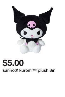 Five Below Sanrio kuromi plush 8in offer