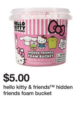 Five Below Hello kitty & friends hidden friends foam bucket offer