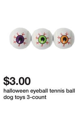 Five Below Halloween eyeball tennis ball dog toys 3-count offer