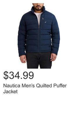 Costco Nautica men's quilted puffer jacket offer