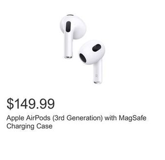 Costco Apple airpods (3rd generation) with magsafe charging case offer