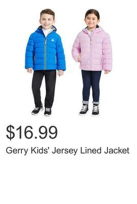 Costco Gerry kids' jersey lined jacket offer