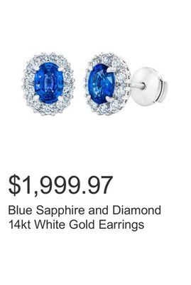 Costco Blue sapphire and diamond 14kt white gold earrings offer