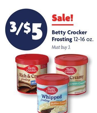 Family Dollar Betty crocker frosting offer