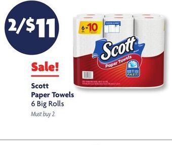Family Dollar Scott paper towels offer