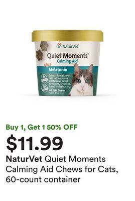 Quiet moments calming aid chews for cats, 60-count container