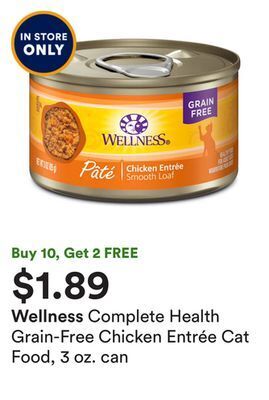 Petco Complete health grain-free chicken entrée cat food, 3 oz. can offer