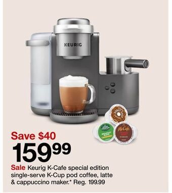 Target Keurig k-cafe special edition single-serve k-cup pod coffee, latte & cappuccino maker offer