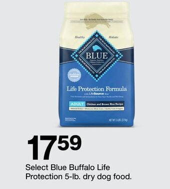 Target Select blue buffalo life protection 5-lb. dry dog food offer