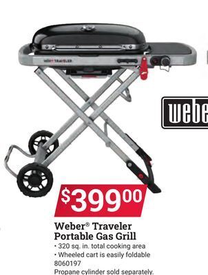 Ace Hardware Weber traveler portable gas grill offer