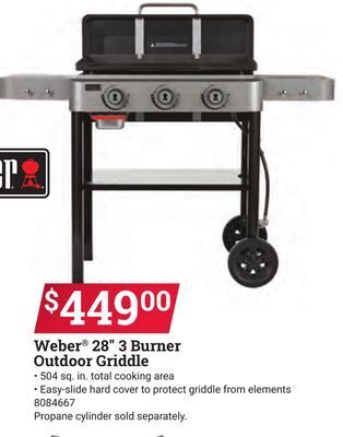 Ace Hardware Weber 28 3 burner outdoor griddle offer