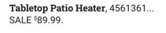 Ace Hardware Tabletop patio heater offer