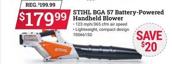 Ace Hardware Stihl bga 57 battery-powered handheld blower offer