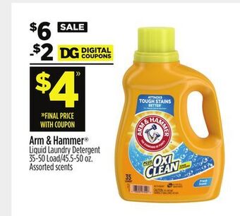 Dollar General Arm & hammer liquid laundry detergent offer