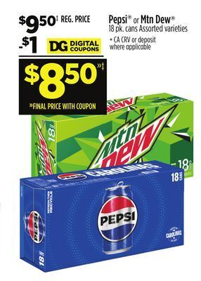 Dollar General Pepsi or mtn dew offer