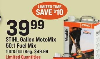 Ace Hardware Stihl gallon motomix 50: 1 fuel mix offer
