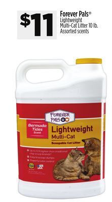 Dollar General Forever pals lightweight multi-cat litter offer