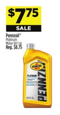 Dollar General Pennzoil platinum motor oil offer