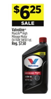 Dollar General Valvoline maxlife tm high mileage motor oil offer