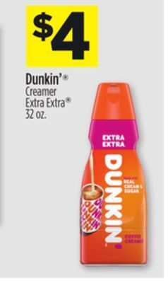 Dollar General Dunkin' creamer extra extra offer