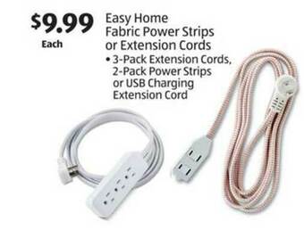 Aldi Easy Home Fabric Power Strips Or Extension Cords offer