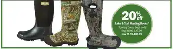 Meijer Lake & Trail Hunting Boots 20% Off offer