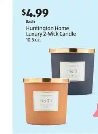 Aldi Huntington Home Luxury 2-Wick Candle 10.5 Oz. offer