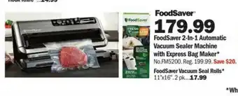 FoodSaver 2-in-1 Automatic Vacuum Sealer Machine With Express Bag Maker